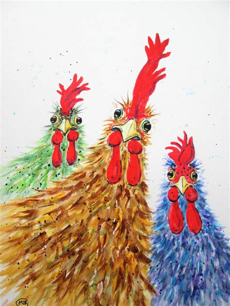 cute chicken paintings